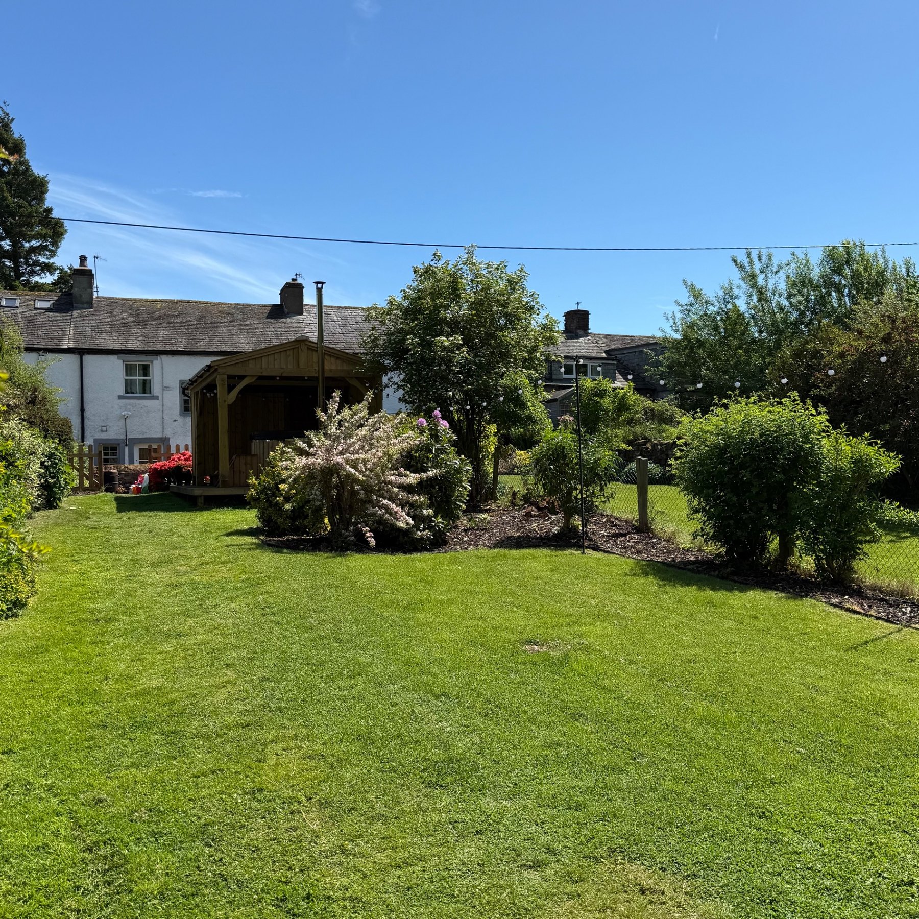 Long riverside garden at Dunmallet